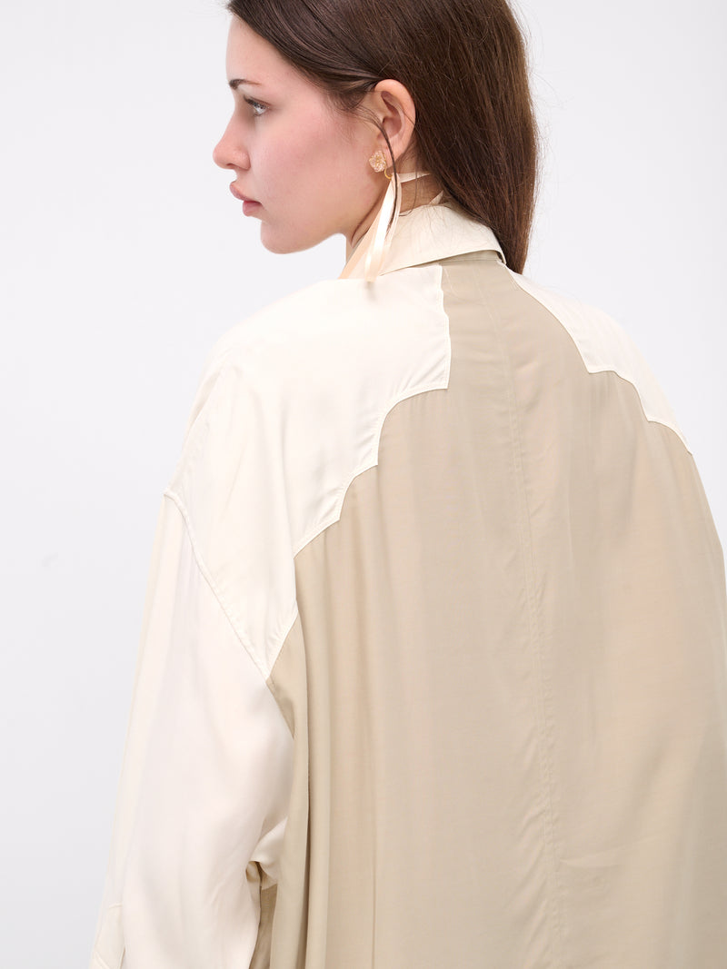 Color Blocked Shirt Dress (TZ241-FH977-E-BEIGE)