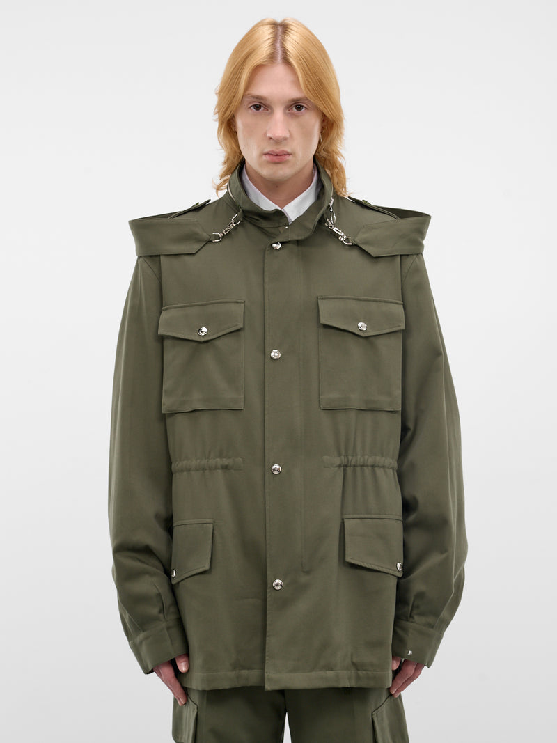 Green Cashmere Safari Bag Jacket (U261-J061-C038-SAFARI-GREEN)