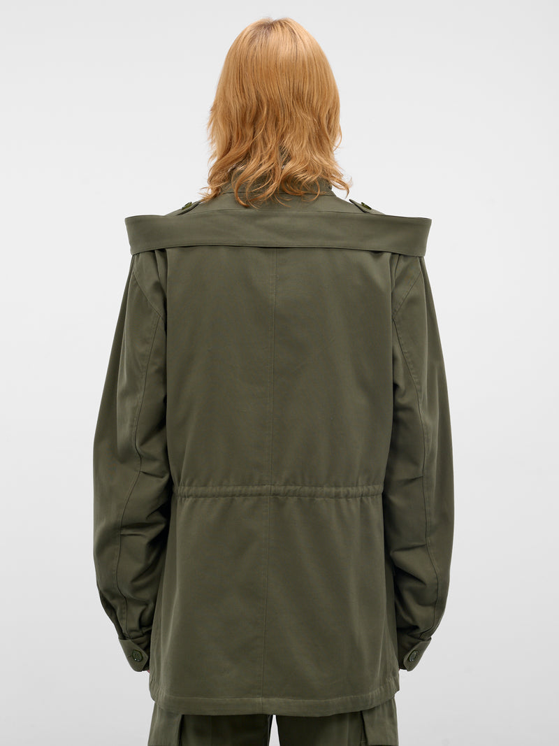 Green Cashmere Safari Bag Jacket (U261-J061-C038-SAFARI-GREEN)