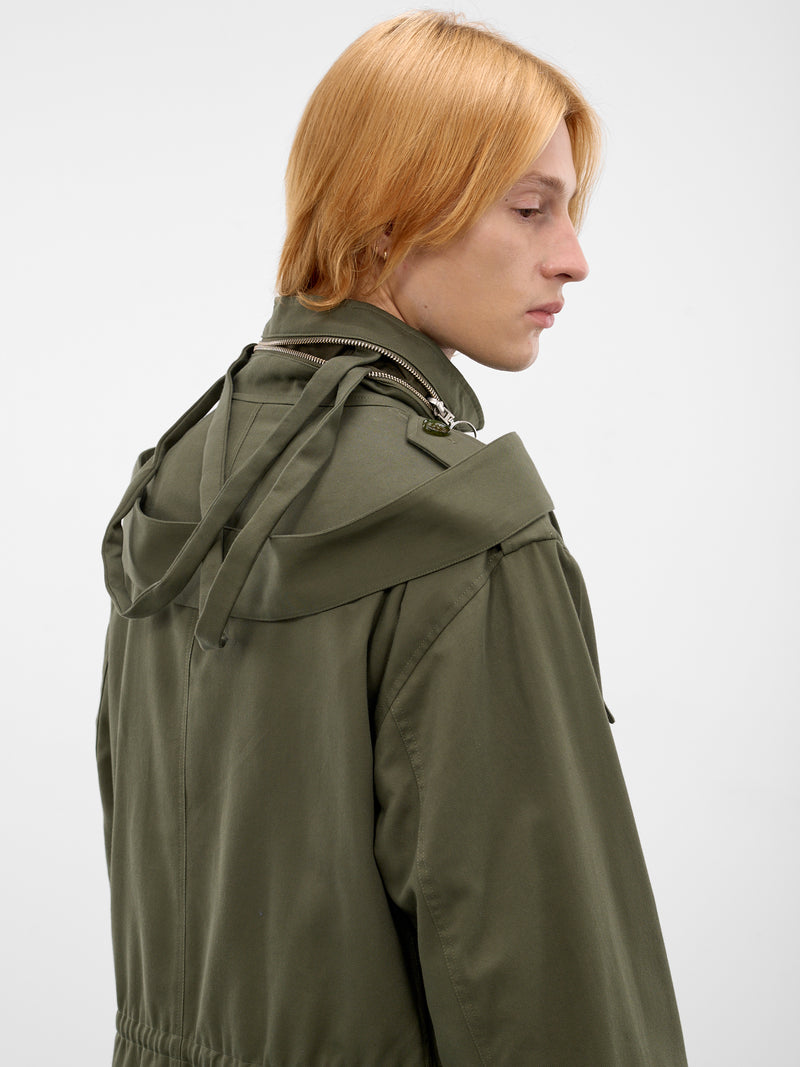 Green Cashmere Safari Bag Jacket (U261-J061-C038-SAFARI-GREEN)