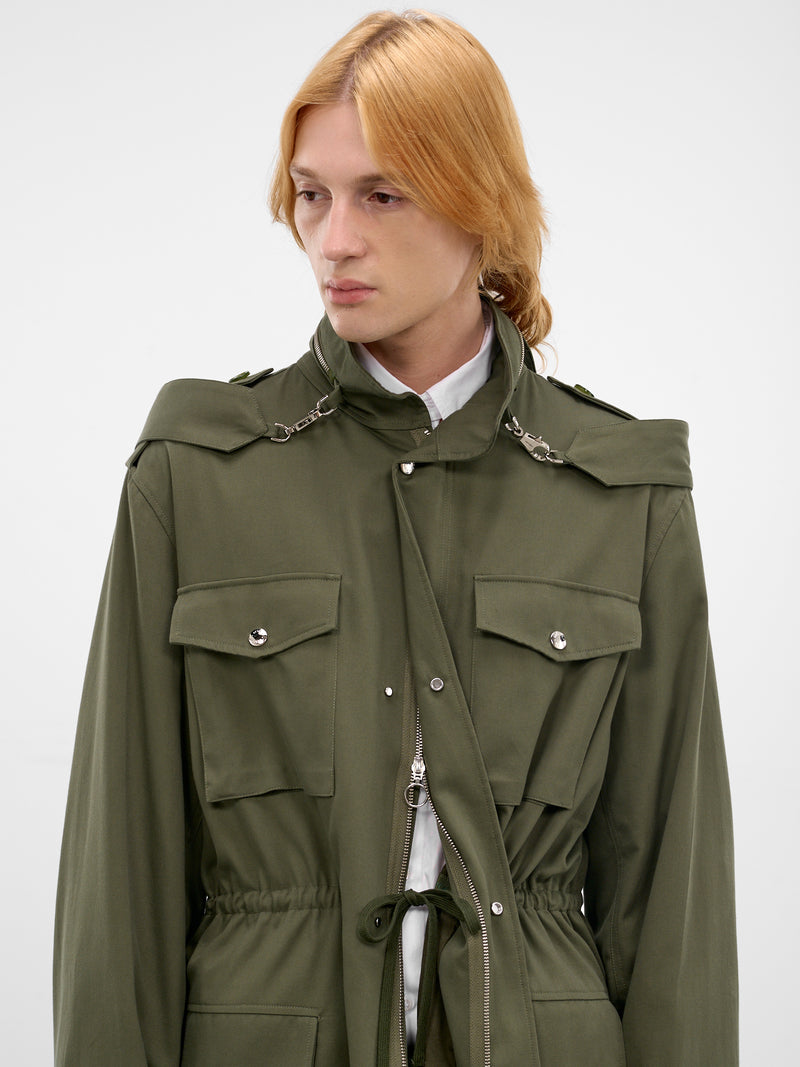 Green Cashmere Safari Bag Jacket (U261-J061-C038-SAFARI-GREEN)