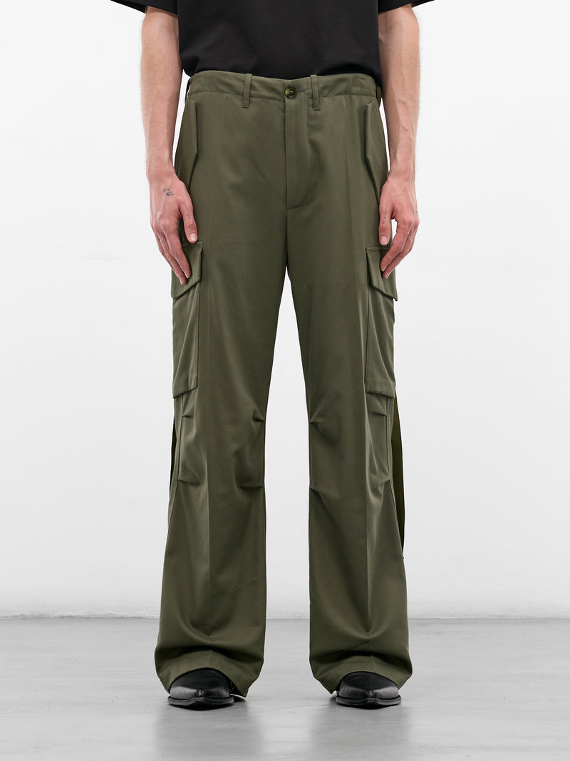 Safari Green Cashmere Cargo Pants (U261-P068-C038-SAFARI-GREEN)