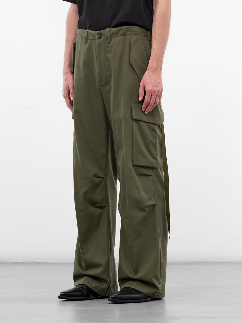 Safari Green Cashmere Cargo Pants (U261-P068-C038-SAFARI-GREEN)