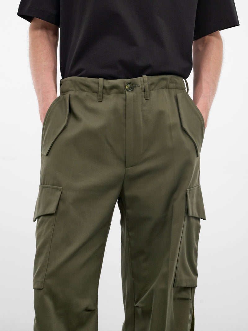 Safari Green Cashmere Cargo Pants (U261-P068-C038-SAFARI-GREEN)