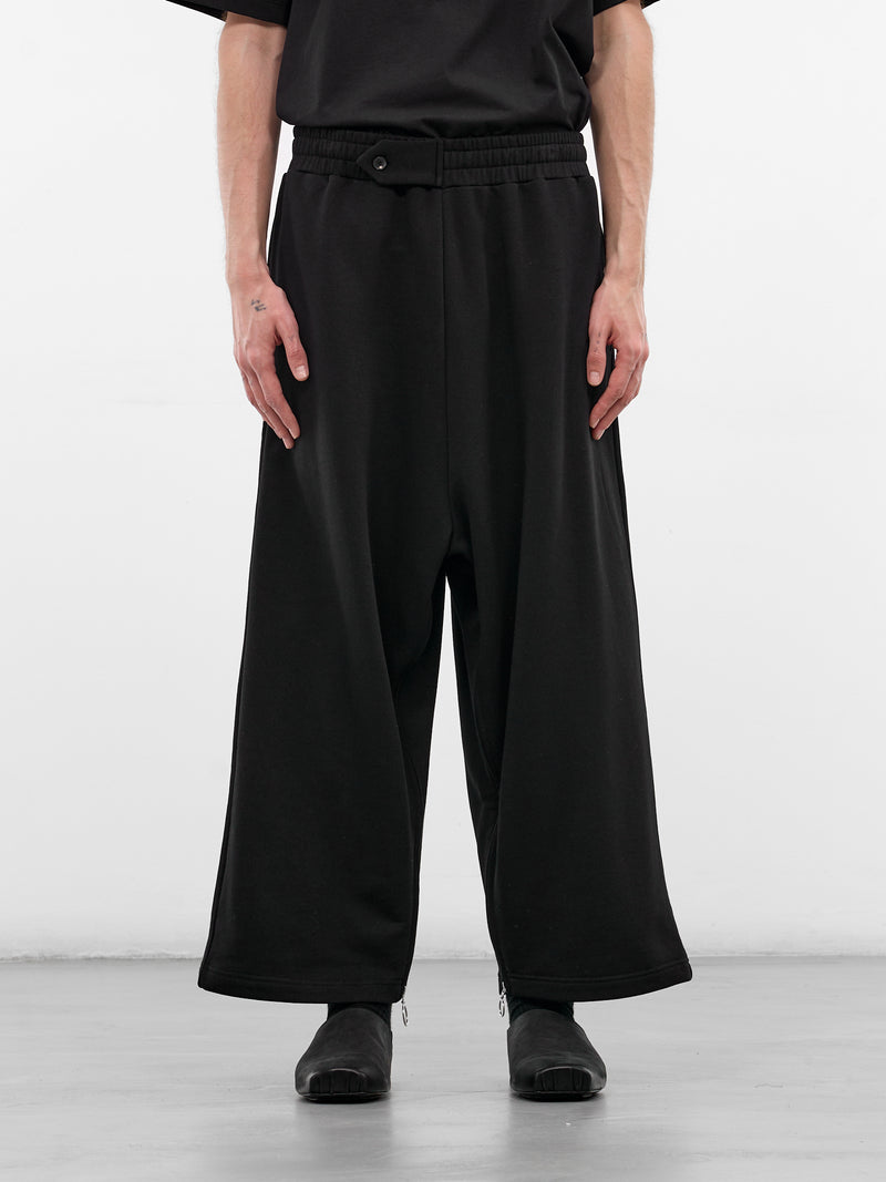Black Cotton Apron Sweatpants (U261-P077-C042-BLACK)