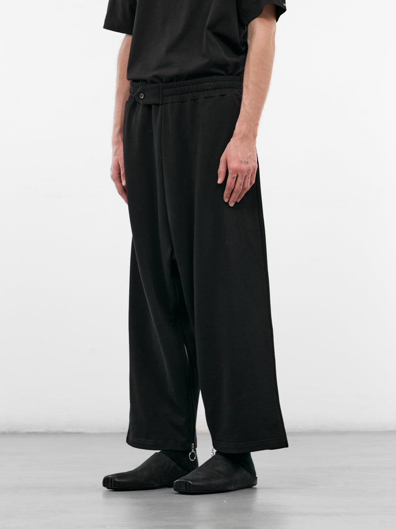 Black Cotton Apron Sweatpants (U261-P077-C042-BLACK)
