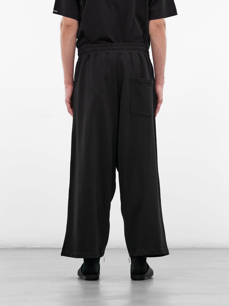 Black Cotton Apron Sweatpants (U261-P077-C042-BLACK)