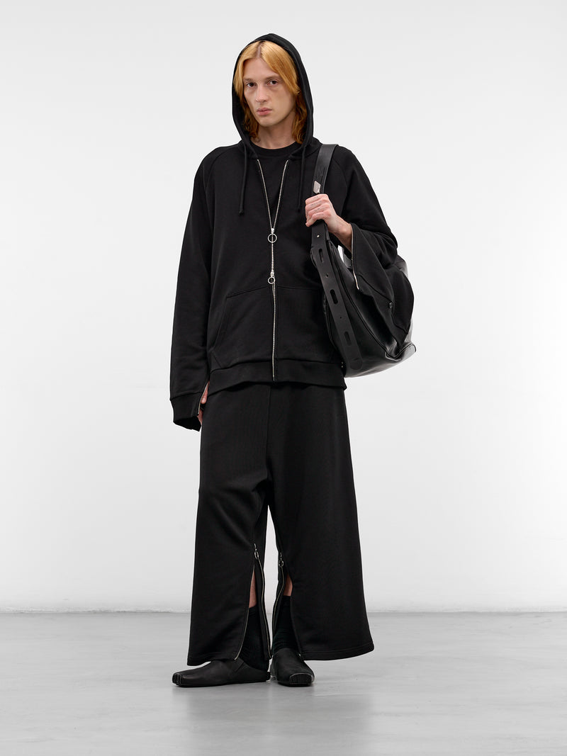Black Cotton Apron Sweatpants (U261-P077-C042-BLACK)