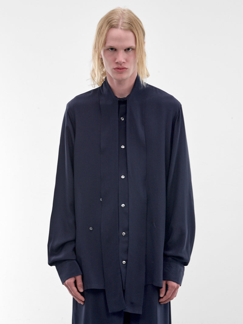 Navy Scarf Collar Shirt (U262-H014-S026-NAVY)