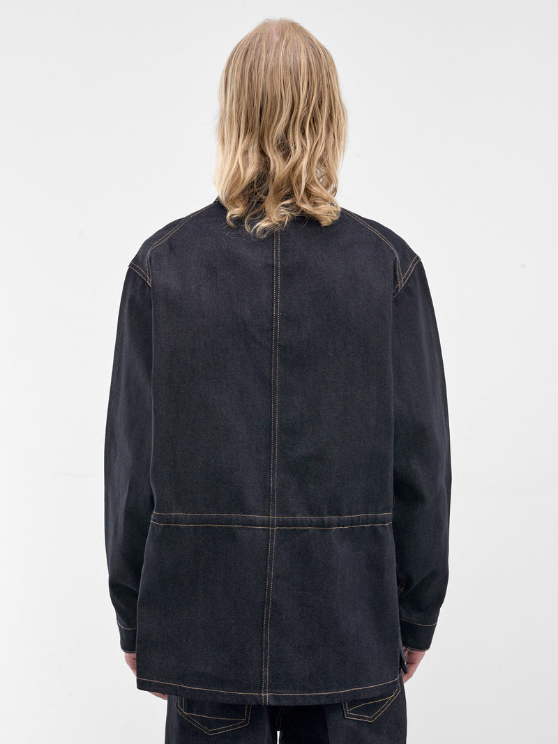 Indigo Denim Buttoned Workwear Jacket (U262-J039-C018-ROW-INDIGO)