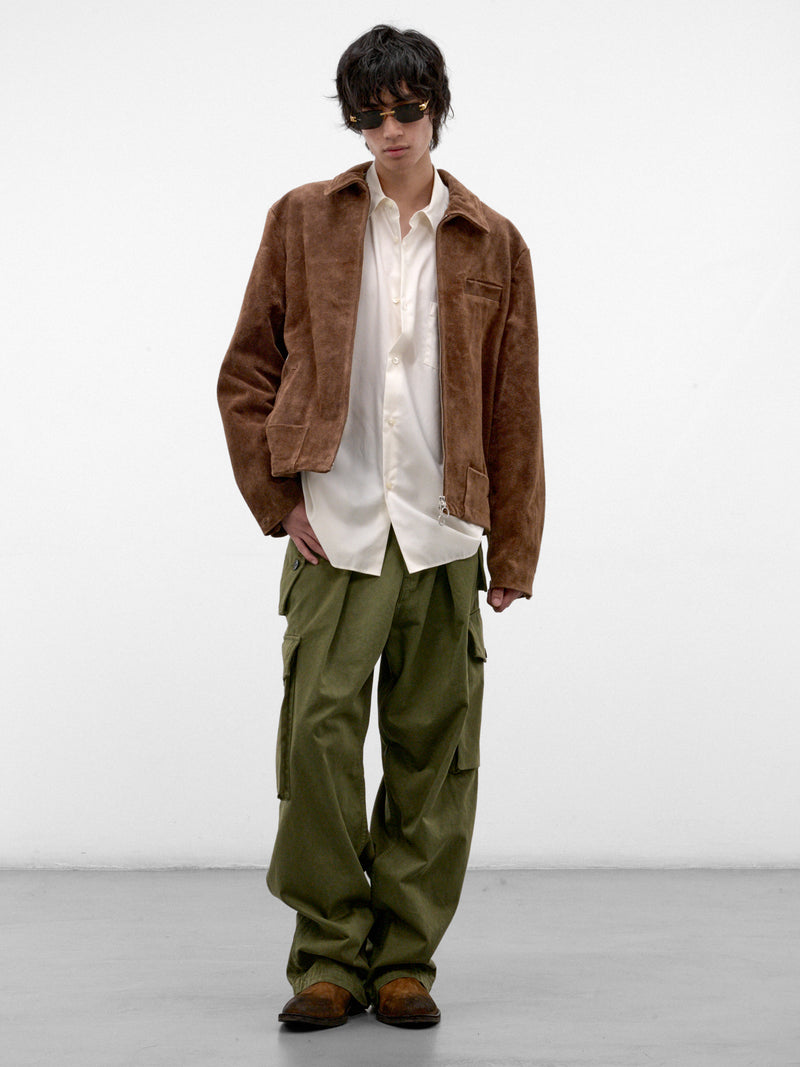 Brown Lamb Leather Zip Jacket (U262-J070-K016-DARK-BROWN)