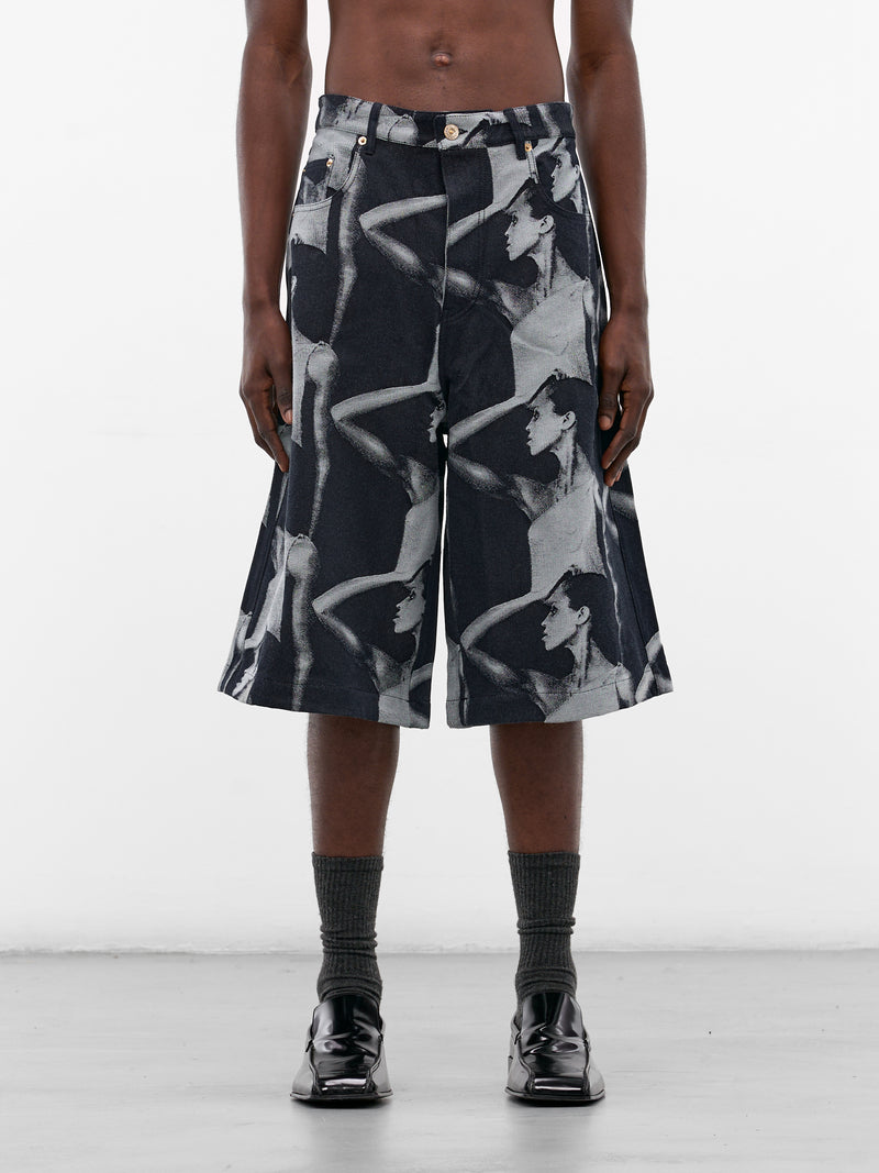 Indigo Jet Denim Baggy Shorts (UA25DE01-CO02-504-INDIGO)