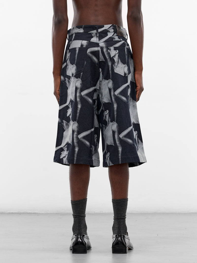 Indigo Jet Denim Baggy Shorts (UA25DE01-CO02-504-INDIGO)