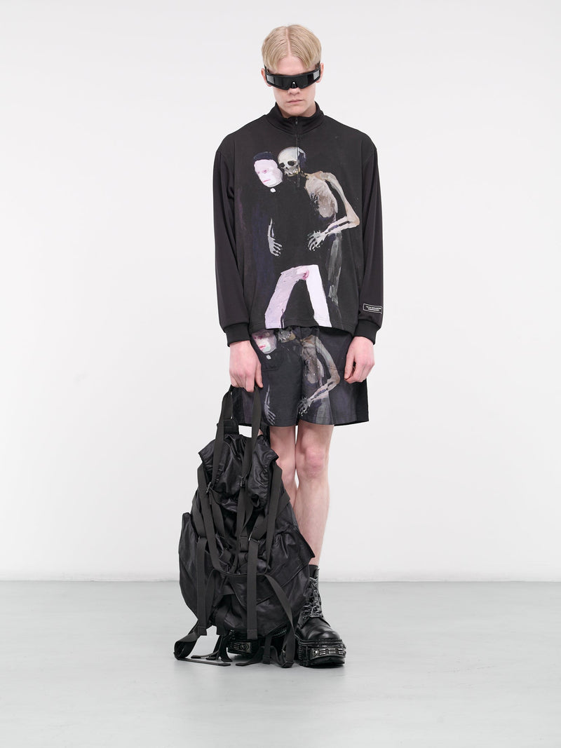 Graphic Quarter-Zip Sweater (UC1D4806-2-BLACK)