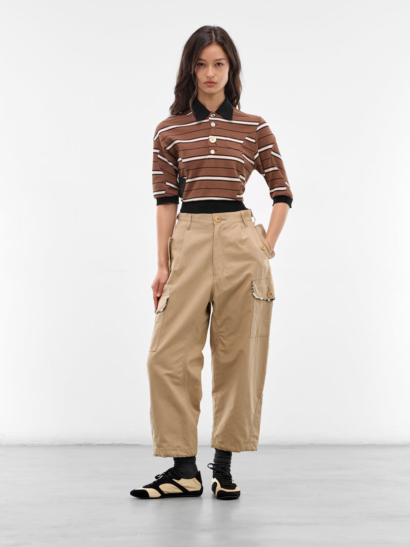 Beige Cotton-Linen Cargo Pants (UC1F1509-BEIGE)