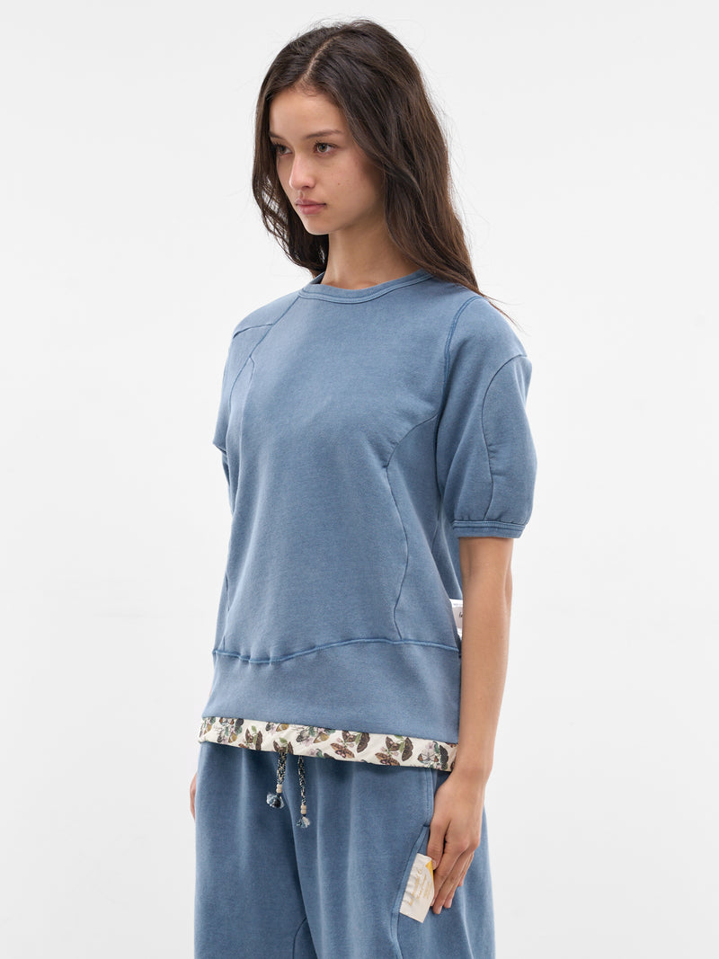 Blue Asymmetric Paneled Sweatshirt (UC1F1810-LIGHT-BLUE)