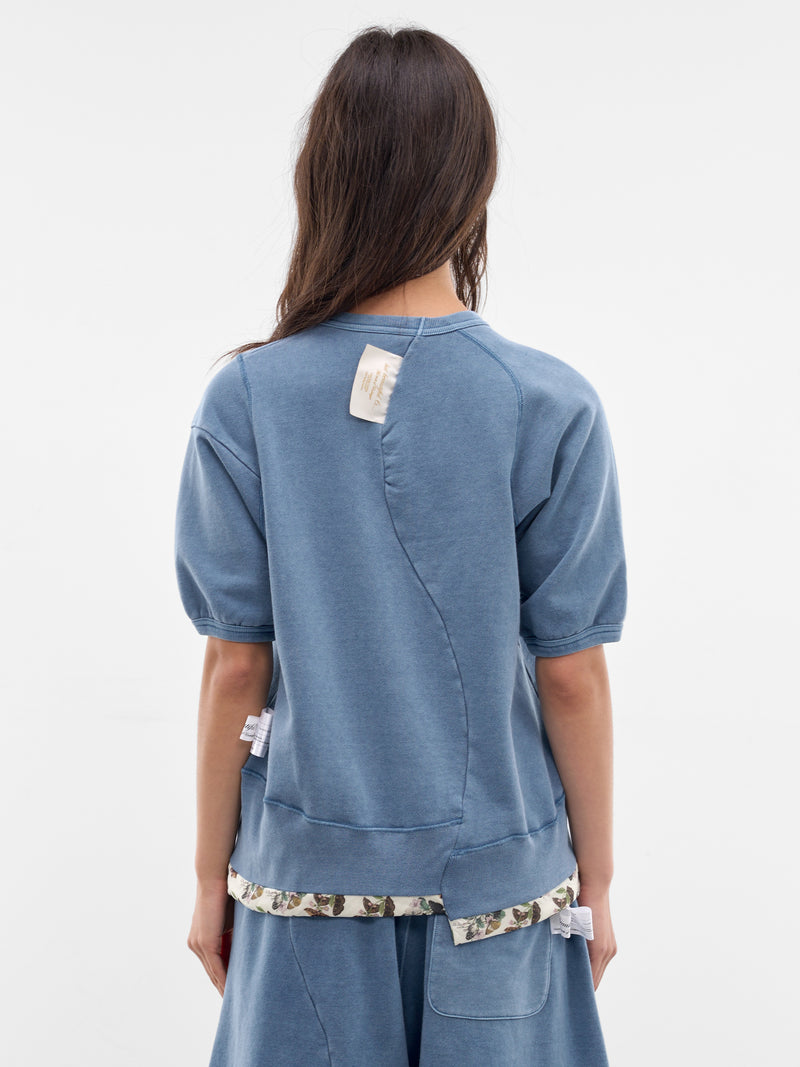 Blue Asymmetric Paneled Sweatshirt (UC1F1810-LIGHT-BLUE)