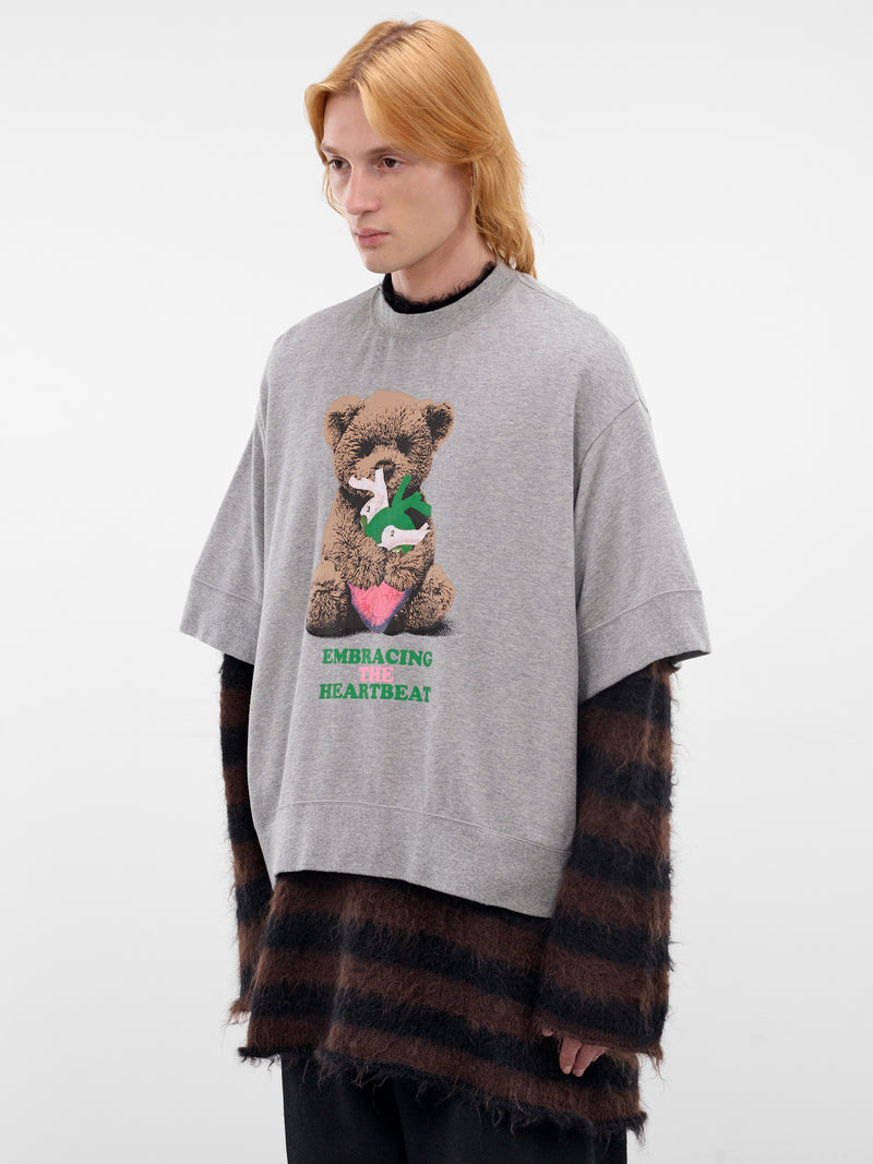 Gray Teddy Bear Boxy Sweatshirt (UC1F1893-2-TOP-GRAY)