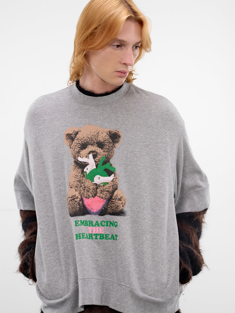 Gray Teddy Bear Boxy Sweatshirt (UC1F1893-2-TOP-GRAY)