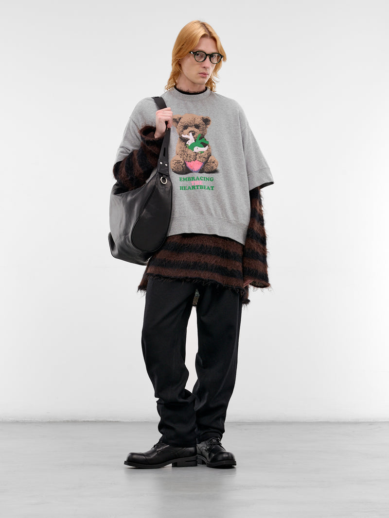 Gray Teddy Bear Boxy Sweatshirt (UC1F1893-2-TOP-GRAY)
