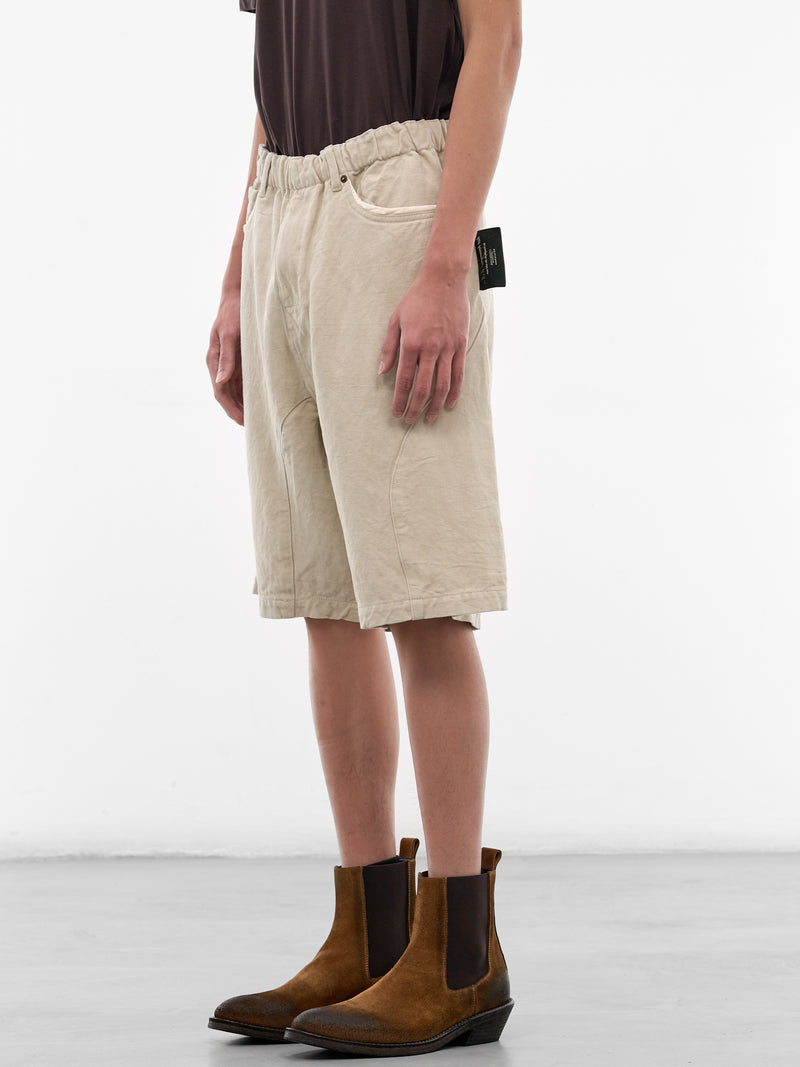 Beige Cotton-Linen Shorts (UC1F4512-4-LIGHT-BEIGE)