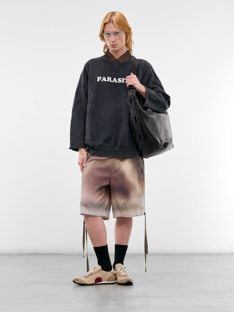 Black Faded Cotton Parasite Sweatshirt (UC1F4808-1-BLACK)