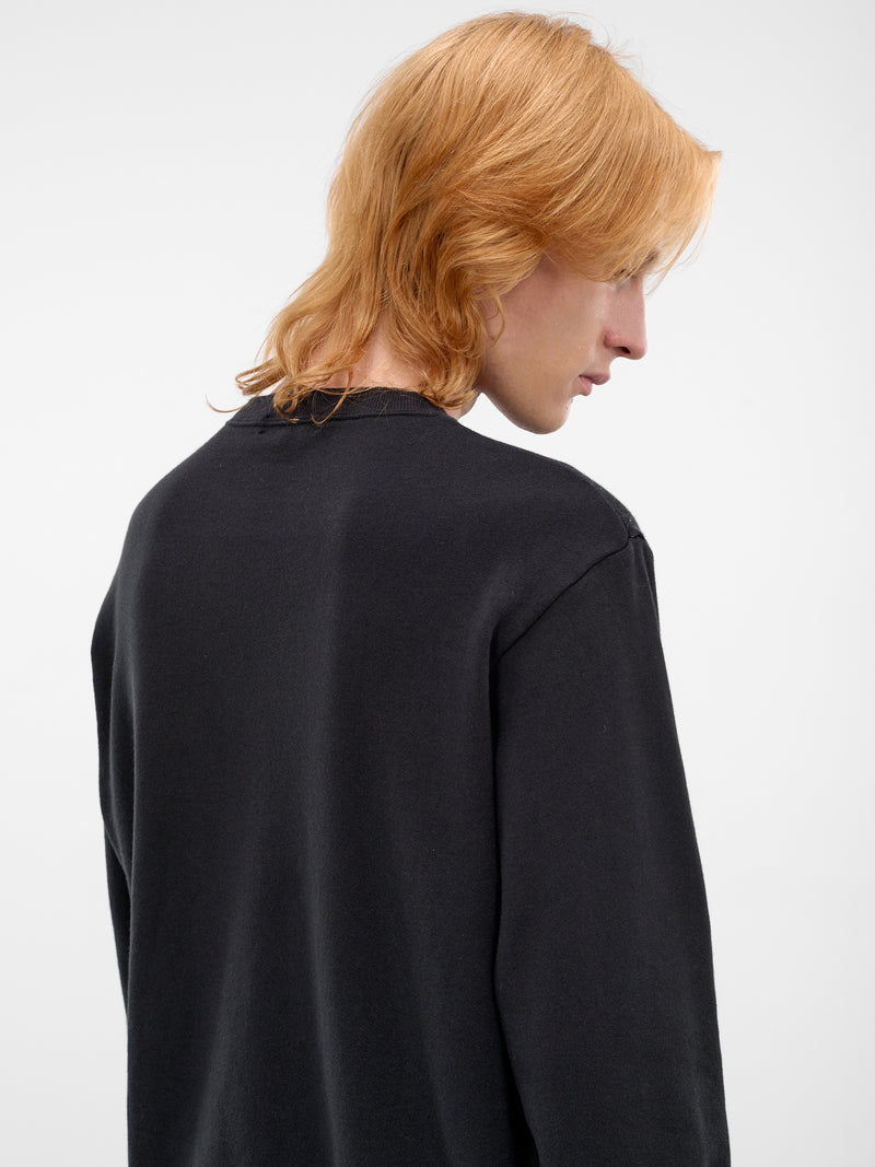 Black Flower & Flame Cotton Sweatshirt (UC1F4814-BLACK)