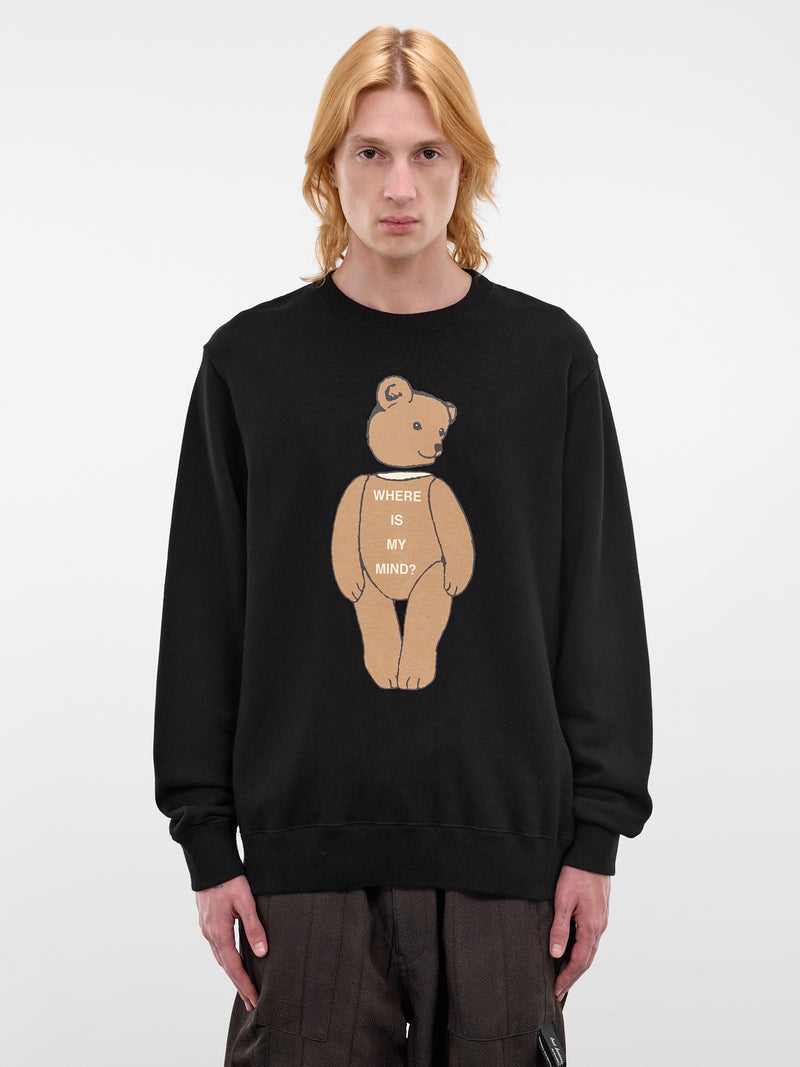 Black Teddy Bear Cotton Sweatshirt (UC1F4891-2-BLACK)