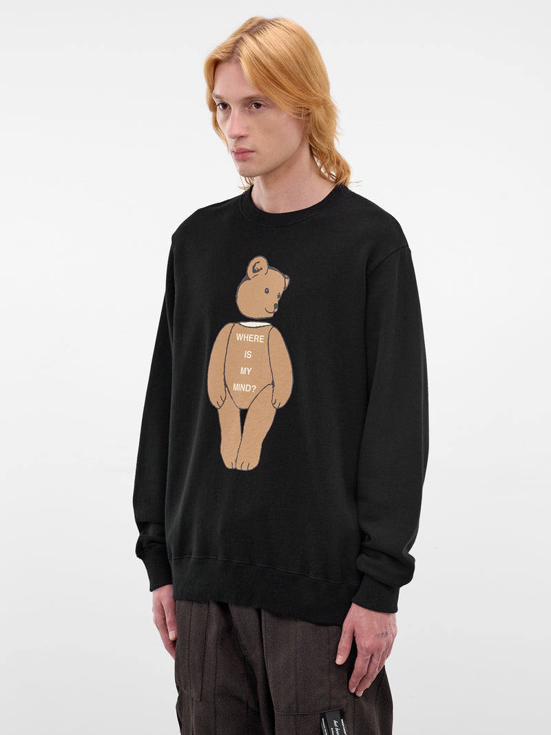 Black Teddy Bear Cotton Sweatshirt (UC1F4891-2-BLACK)
