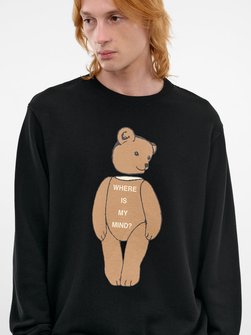 Black Teddy Bear Cotton Sweatshirt (UC1F4891-2-BLACK)
