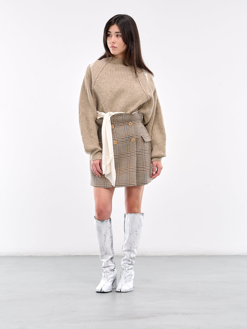 Paneled Sweater (UC2D1901-GRAY-BEIGE)