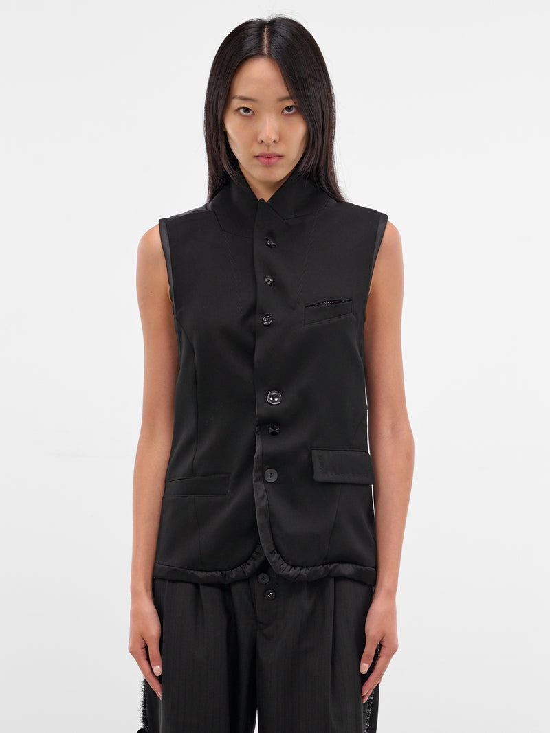 Black Wool Blazer Vest (UC2E1001-BLACK)