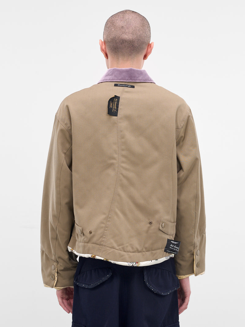 Beige Deconstructed Asymmetric Work Jacket (UC2E1207-GRAY-BEIGE)