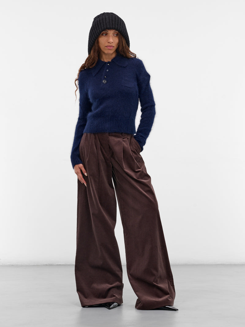 Blue Angora-Nylon Knit Sweater (UC2E1908-BLUE)