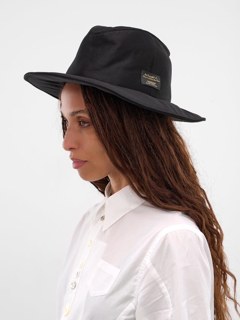 Black Wool Wide Brim Hat (UC2E1H01-BLACK)