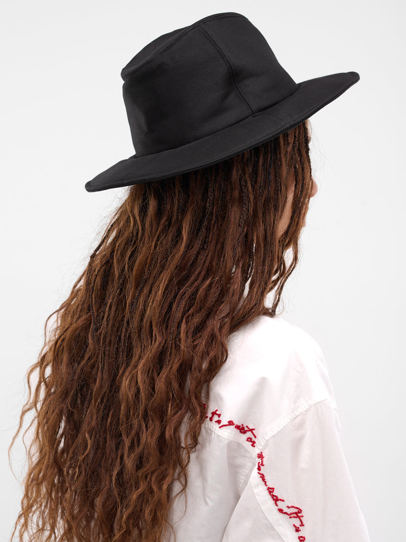 Black Wool Wide Brim Hat (UC2E1H01-BLACK)