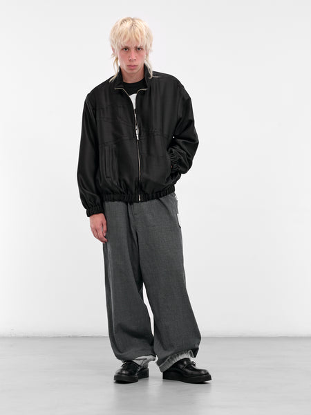 Black Deconstructed Zip Bomber Blouson (UC2E4215-BLACK)