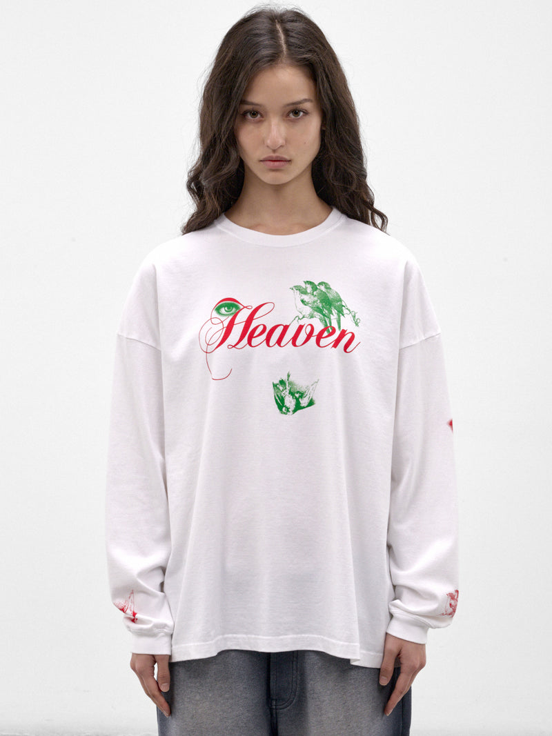 White Cotton Graphic Long Sleeve (UC2F1892-1-WHITE)