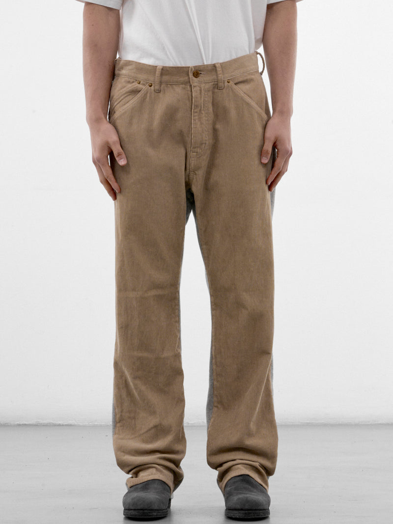 Beige Cotton Corduroy Trousers (UC2F4507-GRAY-BEIGE)