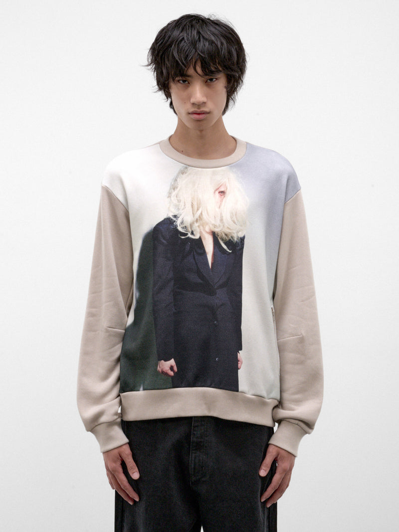 Cotton-Cashmere Cindy Sherman Sweater (UC2F4807-1-L-BEG-GRAY)