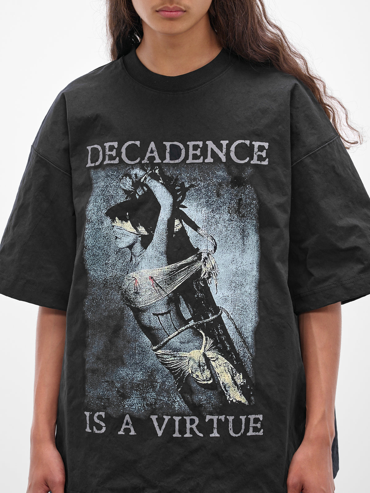 Black Decadence Is A Virtue Tee (UCF76MT951B-WASHED-BLACK)
