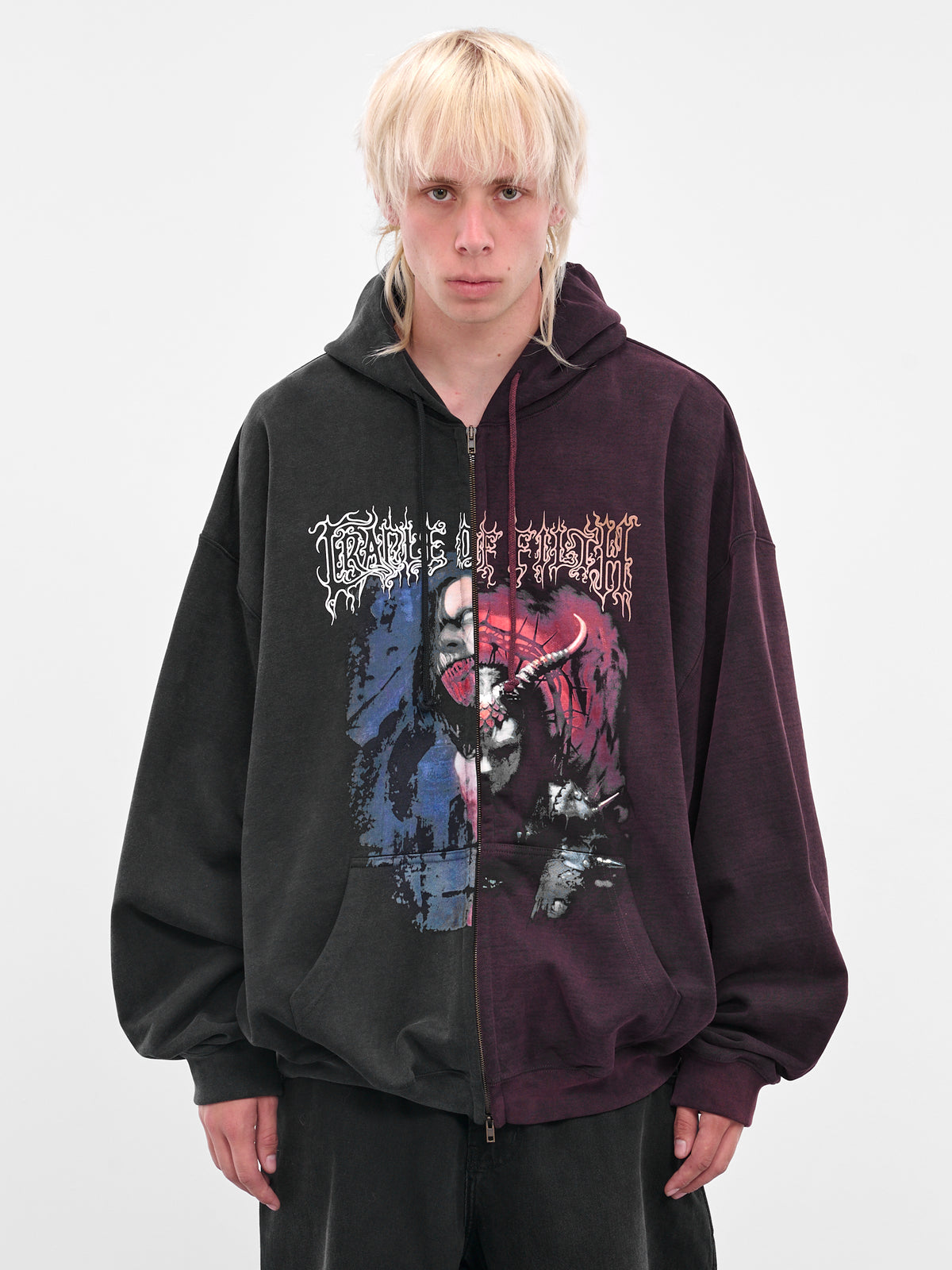 Cut-Up Cradle Of Filth Hoodie (UCF76ZU900BR-BLACK-RED)