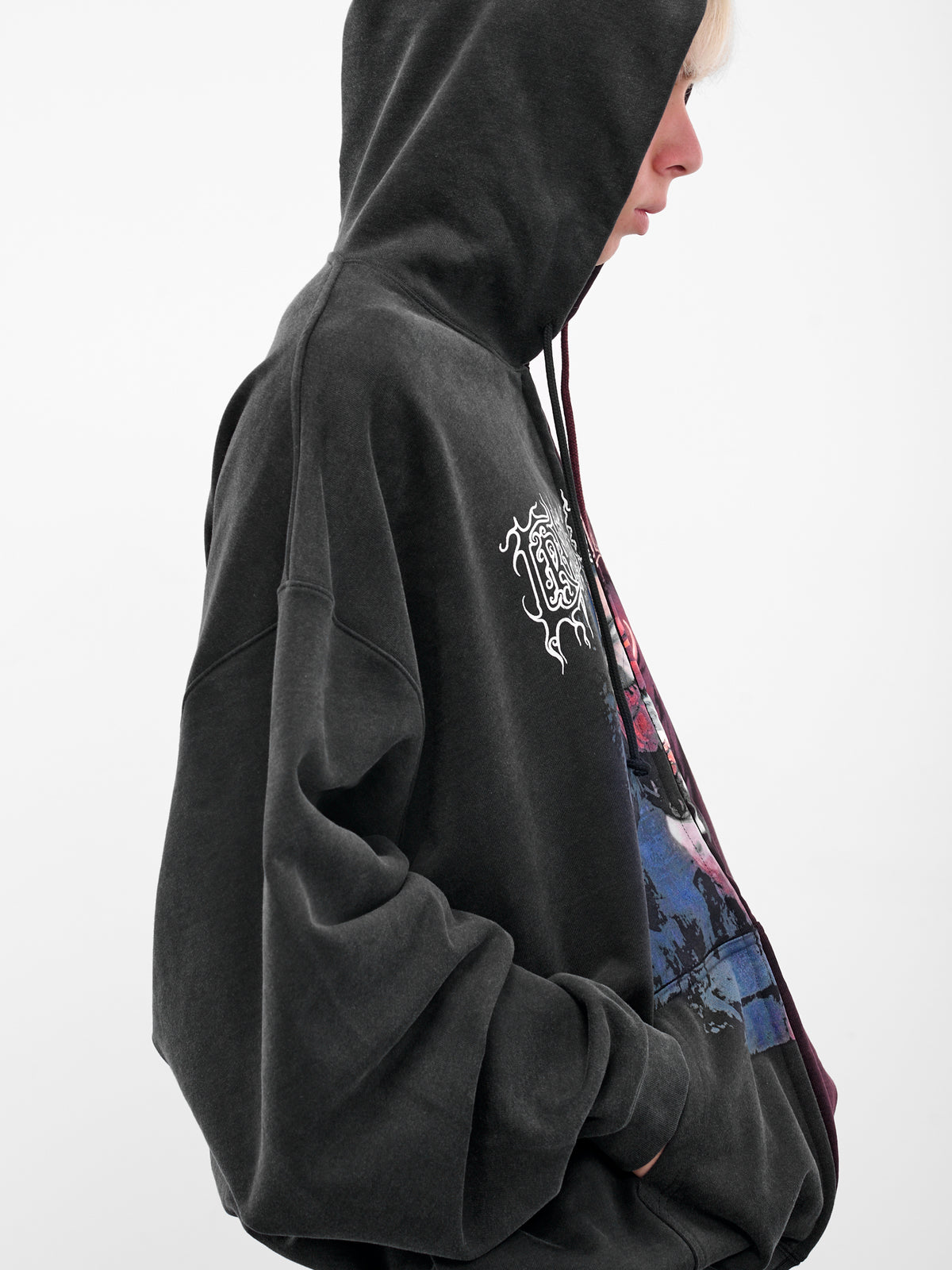 Cut-Up Cradle Of Filth Hoodie (UCF76ZU900BR-BLACK-RED)