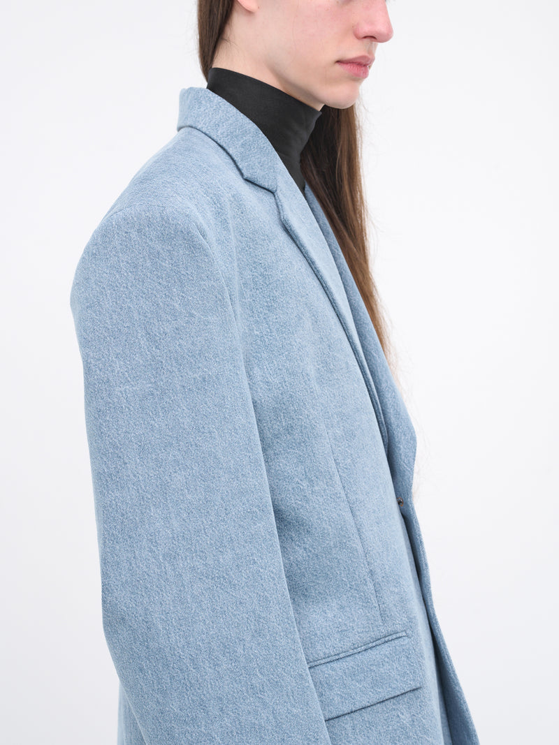 Single-Breasted Denim Blazer (UE64JA380N-BLUE)