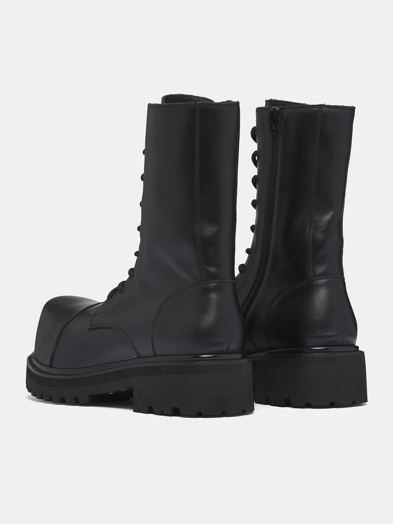 Black Stomp Combat Boots (UH76BT800B-BLACK)