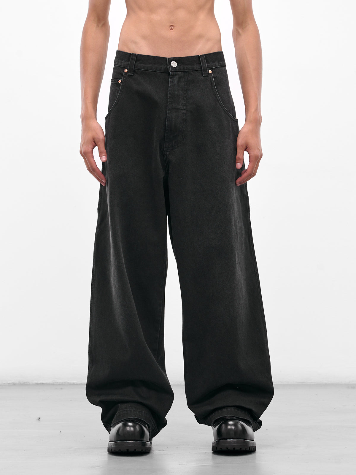 Black Hip Hop Denim Jeans (UH76DP250B2-VINTAGE-BLACK)