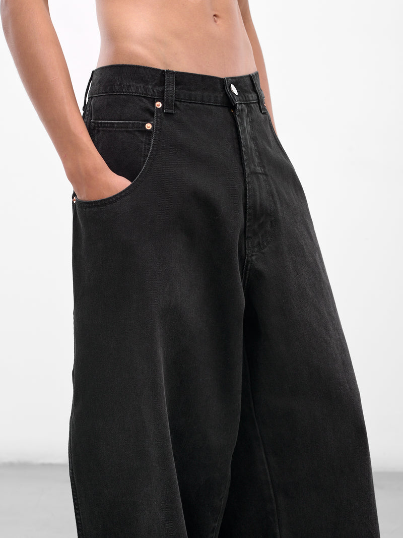 Black Hip Hop Denim Jeans (UH76DP250B2-VINTAGE-BLACK)