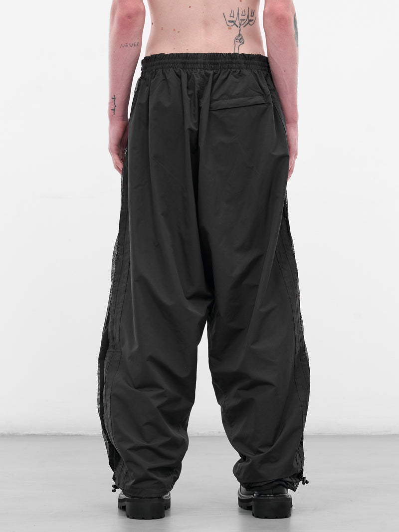 Black Nylon Mesh Panel Sweatpants (UH76GP700B-BLACK)