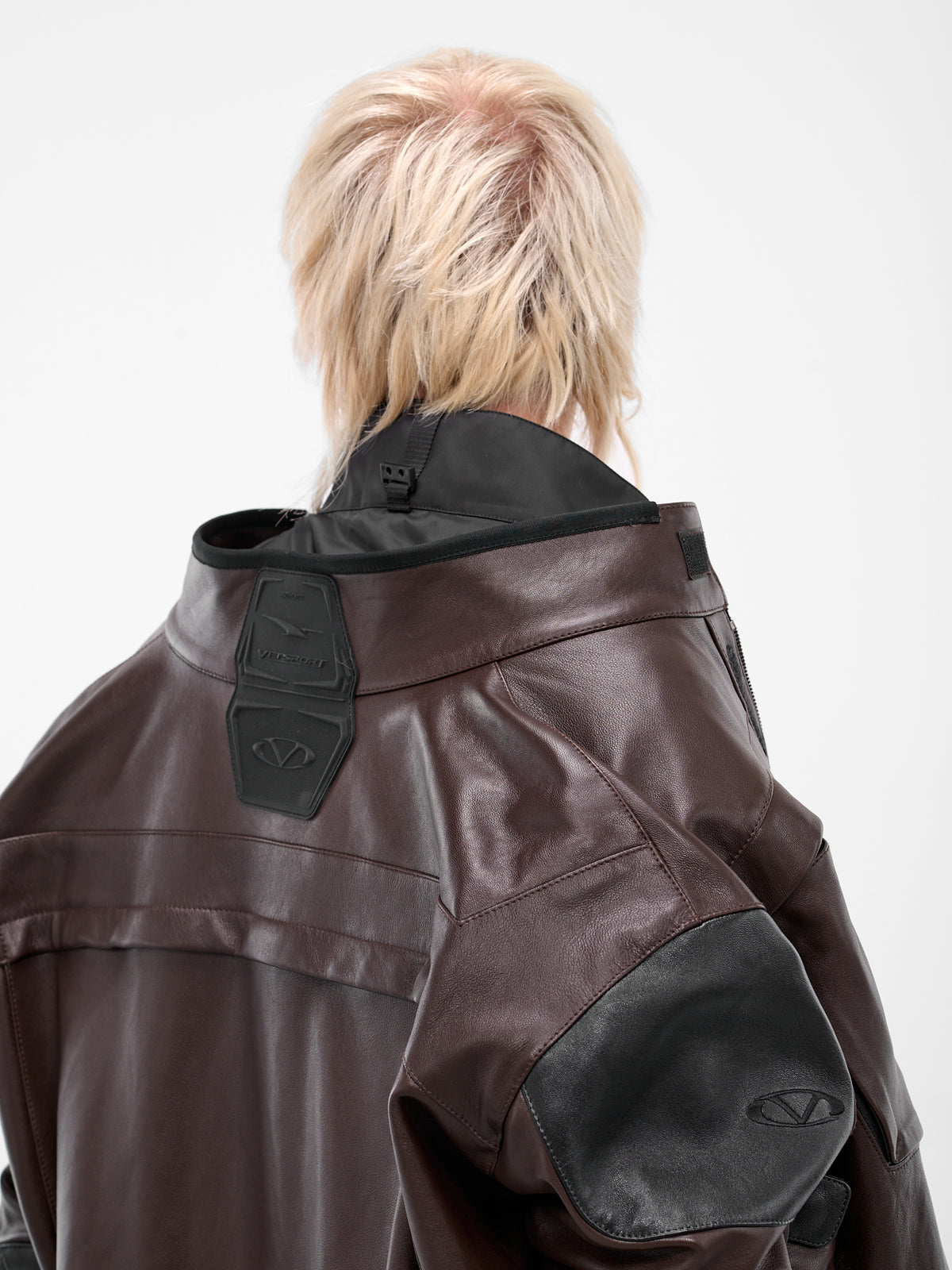 Brown Leather Biker Parka Jacket (UH76LJ750CB-BROWN-BLACK)