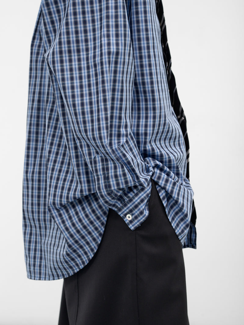 Blue Check Tie Button-Down Shirt (UH76SH280CN-BLUE-CHECK)